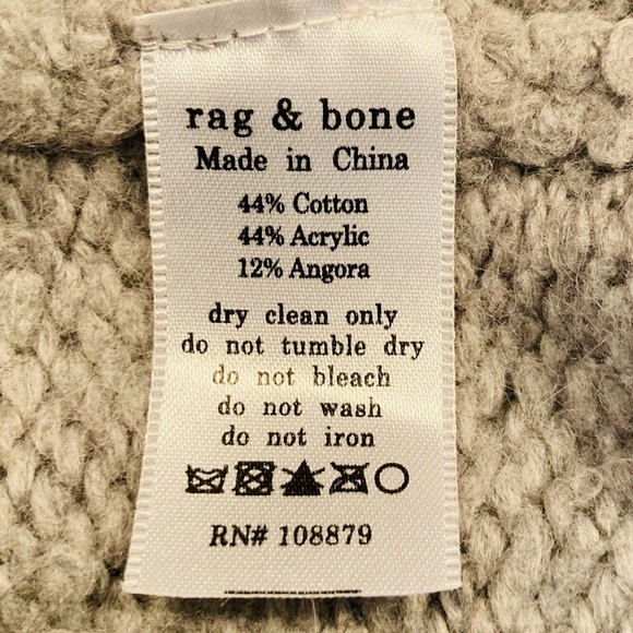 Rag & bone cotton angora blend grey slightly textured sweater. Size Large. - Picture 5 of 5